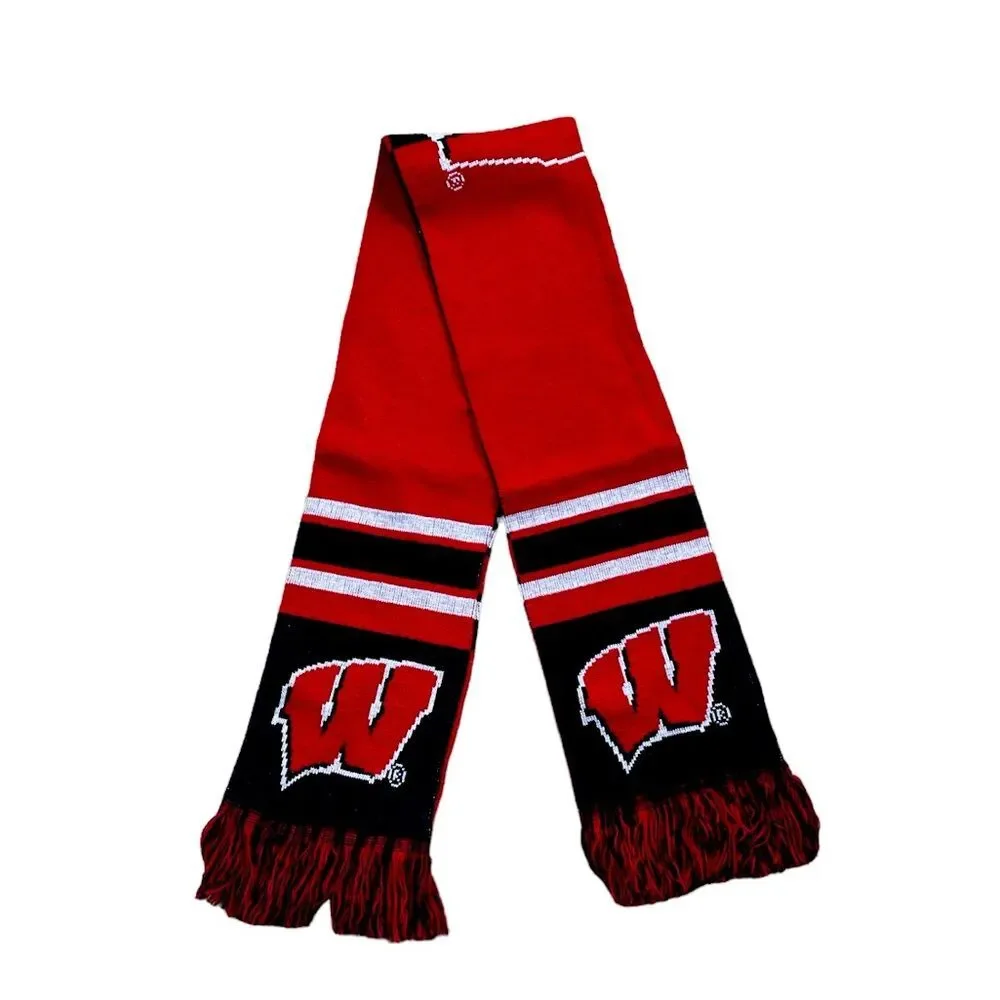 Foco Collectibles Wisconsin Reversible Knit Scarf New